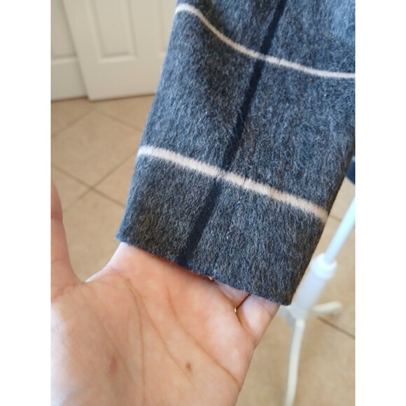 Zara Womens Short Coat XS Gray Checked Plaid Wool Blend 2 Button Front Swing - Picture 6 of 16